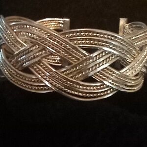 Solid sterling silver braid bracelet